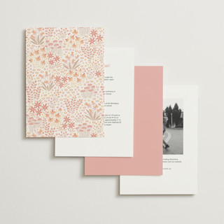 This is a peach wedding invitations with standard by Pippa Shaw called floral border printing on signature in standard