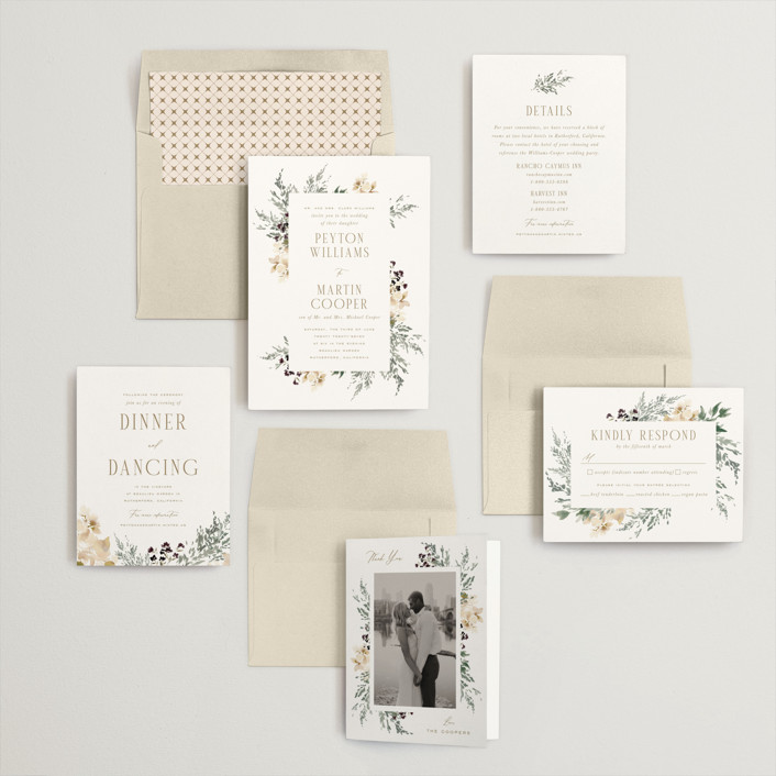 Sprigs of Joy Wedding Invitations by Leah Bisch | Minted