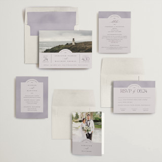This is a lavender wedding invitations with standard by Heather Schertzer called panoramic printing on signature in standard
