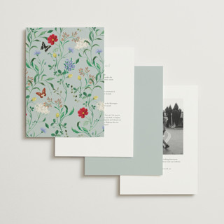This is a mint wedding invitations with standard by Sarah Knight called wild meadow printing on signature in standard
