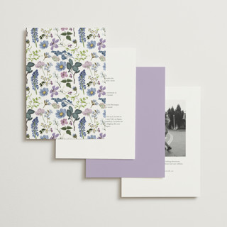 This is a lavender wedding invitations with standard by Susan Moyal called lilac bloom printing on signature in standard