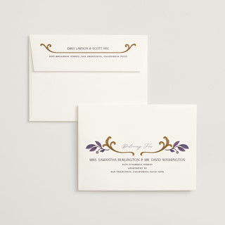 This is a orchid wedding invitations with standard by GeekInk Design called gilded printing on signature in standard