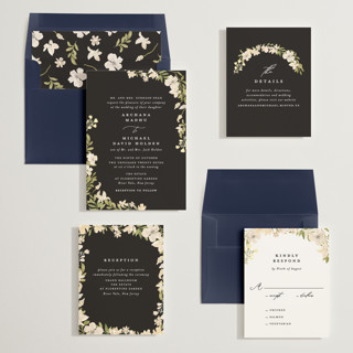 This is a noir wedding invitations with standard by Creo Study called nilgiri printing on signature in standard