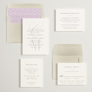 This is a lavender wedding invitations with standard by Kristie Kern called conley printing on signature in standard