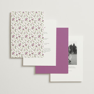 This is a amethyst wedding invitations with standard by Everett Paper Goods called foliage crest printing on signature in standard