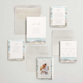 This is a seaglass wedding invitations with standard by Pixel and Hank called waves printing on signature in standard