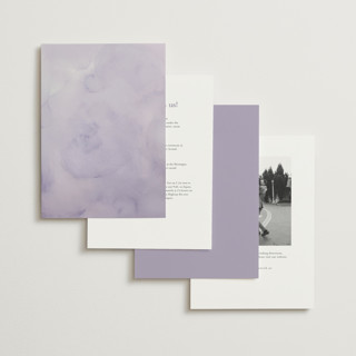 This is a lavender wedding invitations with standard by Cass Loh called watercolor flowers crest printing on signature in standard