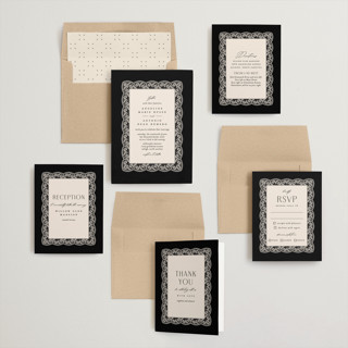 This is a midnight wedding invitations with standard by Erica Krystek called chantilly printing on signature in standard