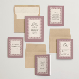 This is a dusty rose wedding invitations with standard by Erica Krystek called chantilly printing on signature in standard