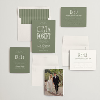 This is a sage wedding invitations with standard by Kelly Schmidt called riviera printing on signature in standard
