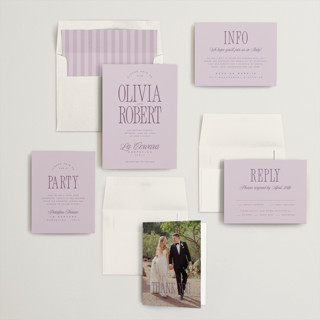 This is a lilac wedding invitations with standard by Kelly Schmidt called riviera printing on signature in standard