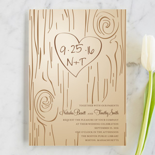 fall tree wedding invitation - Fall Carving Wedding Invitations