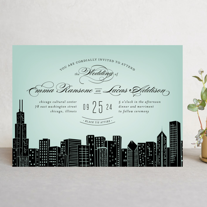 big city chicago wedding invitations by hooray creative minted