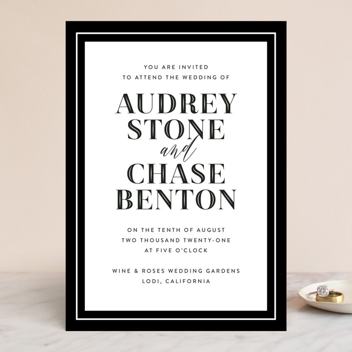 ribbon border wedding invitations by jill means minted