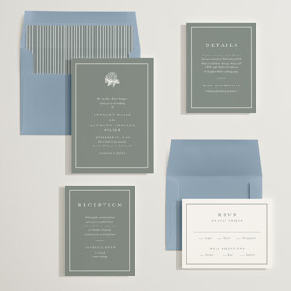 This is a rosemary wedding invitations with standard by Stacey Meacham called hydrangea bloom printing on signature in standard