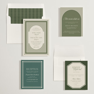 This is a moss wedding invitations with standard by Kelly Watkins called literary printing on signature in standard