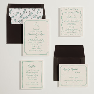 This is a emerald wedding invitations with standard by Kelly Watkins called felicity printing on signature in standard