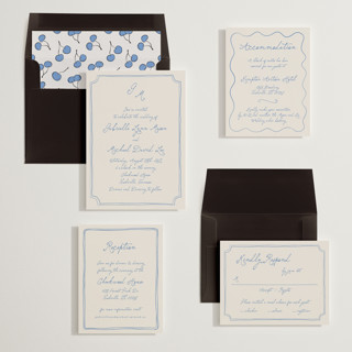 This is a cloud wedding invitations with standard by Kelly Watkins called felicity printing on signature in standard