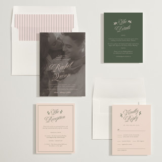 This is a blush wedding invitations with standard by Paper Raven Co. called vintage romance printing on signature in standard