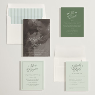 This is a eucalyptus wedding invitations with standard by Paper Raven Co. called vintage romance printing on signature in standard