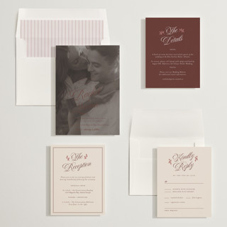 This is a merlot wedding invitations with standard by Paper Raven Co. called vintage romance printing on signature in standard