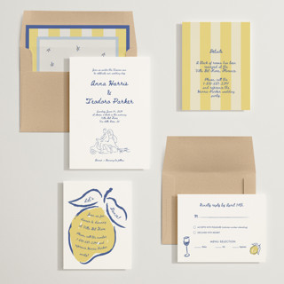 This is a cobalt wedding invitations with standard by Helena Vitto called amore mio printing on signature in standard