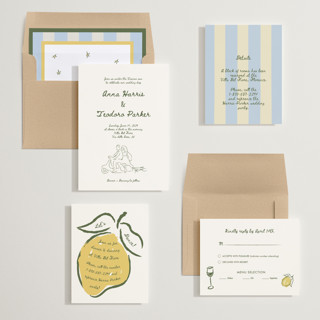 This is a olive wedding invitations with standard by Helena Vitto called amore mio printing on signature in standard