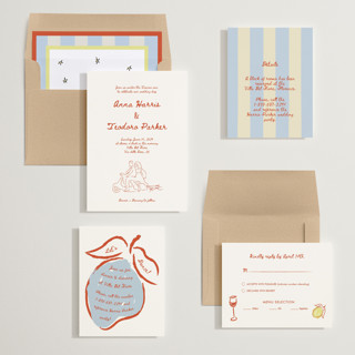 This is a aperol wedding invitations with standard by Helena Vitto called amore mio printing on signature in standard