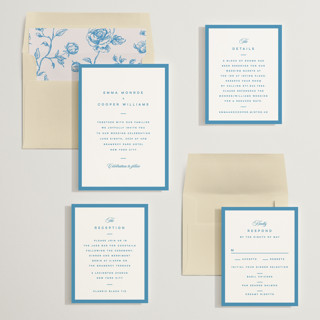 This is a cerulean wedding invitations with standard by Kristie Kern called the emma printing on signature in standard