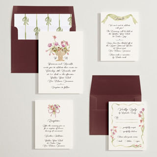 This is a deep blush wedding invitations with standard by Pati Cascino called barolo printing on signature in standard