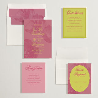 This is a flamingo wedding invitations with standard by Morgan Kendall called maximalist poppies printing on signature in standard