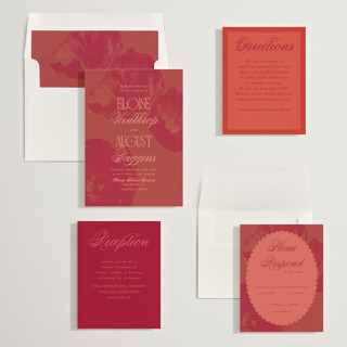 This is a cardinal wedding invitations with standard by Morgan Kendall called maximalist poppies printing on signature in standard