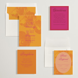 This is a tanager wedding invitations with standard by Morgan Kendall called maximalist poppies printing on signature in standard