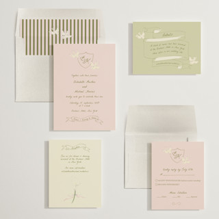 This is a heaven wedding invitations with standard by Helena Vitto called birds of paradise printing on signature in standard