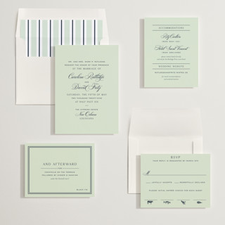 This is a mint wedding invitations with standard by Megan Davis called nola printing on signature in standard