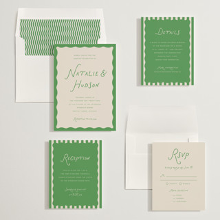 This is a mint wedding invitations with standard by Pixel and Hank called lovers printing on signature in standard
