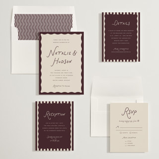 This is a merlot wedding invitations with standard by Pixel and Hank called lovers printing on signature in standard
