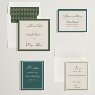 This is a evergreen wedding invitations with standard by Kelly Watkins called emerson printing on signature in standard