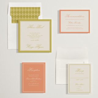 This is a citrine wedding invitations with standard by Kelly Watkins called emerson printing on signature in standard
