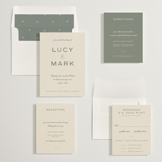 This is a sage wedding invitations with standard by Ani Somi called rose ink printing on signature in standard