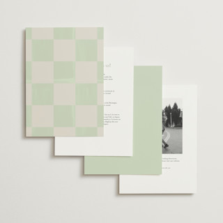 This is a mint wedding invitations with standard by Baumbirdy called checker wash printing on signature in standard