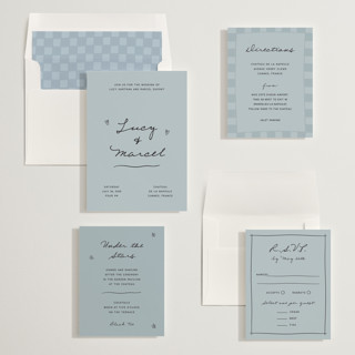 This is a sky wedding invitations with standard by Ani Somi called ballpoint suite printing on signature in standard