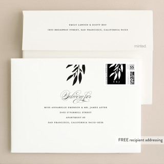 This is a black tie wedding invitations with standard by Laura Hamm called gracefully printing on signature in standard