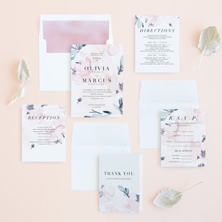 This is a azalea wedding invitations with standard by Petra Kern called florista modernista printing on signature in standard