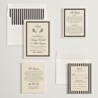 This is a blackbeard wedding invitations with standard by Jackie Crawford called kitty hawk printing on signature in standard