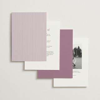 This is a mauve wedding invitations with standard by Emily Betts called modern stripes printing on signature in standard