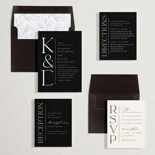 This is a midnight wedding invitations with standard by Erica Krystek called modern monogram printing on signature in standard