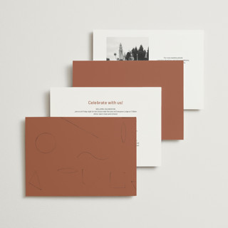 This is a terracotta wedding invitations with standard by Blustery August called alaia printing on signature in standard