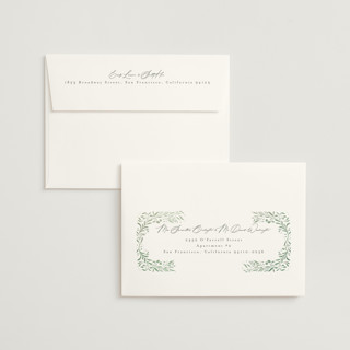 This is a sage wedding invitations with standard by Ashley DeMeyere called porcelain printing on signature in standard