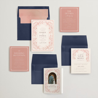 This is a peony wedding invitations with standard by Ashley DeMeyere called porcelain printing on signature in standard